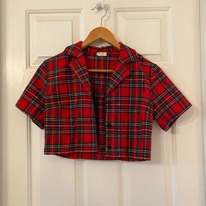 Brandy Melville John Galt Plaid Crop Top